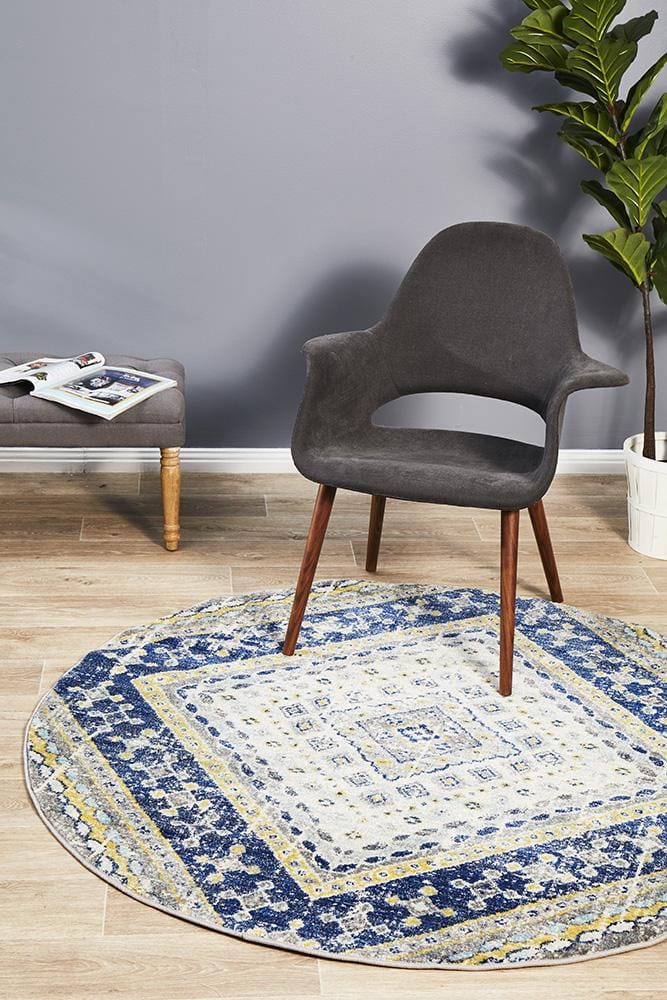 Rug Culture Rugs Babylon 203 Navy  Round Rug