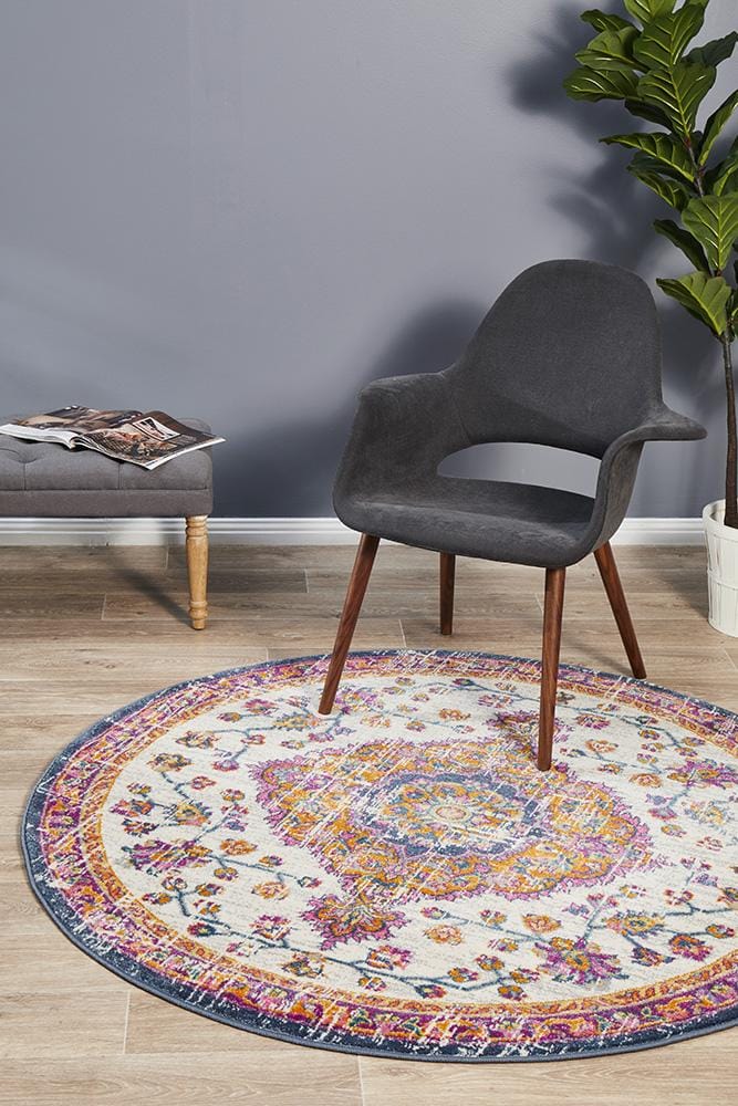 Rug Culture Rugs Babylon 205 White  Round Rug