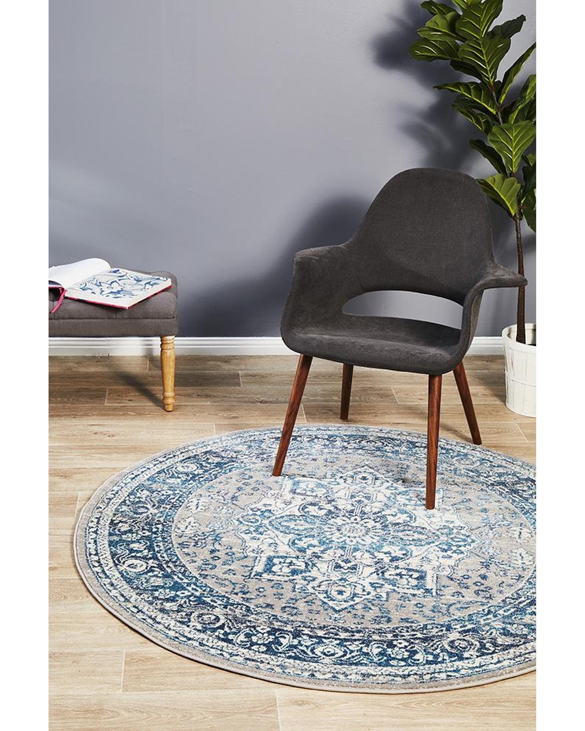 Rug Culture Rugs Babylon 207 Blue  Round Rug