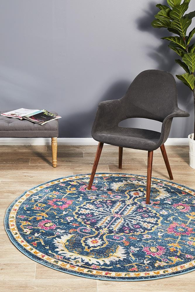Rug Culture Rugs Babylon 209 Navy  Round Rug