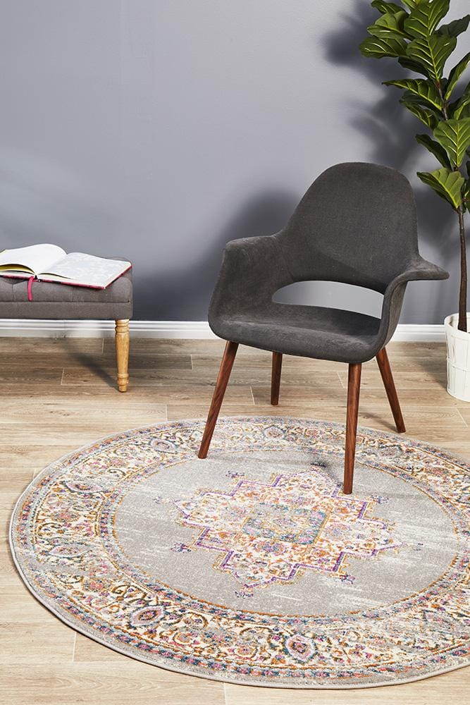 Rug Culture Rugs Babylon 211 Grey  Round Rug