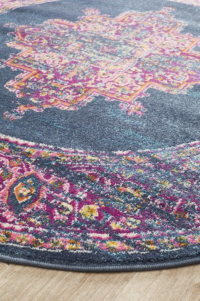 Rug Culture Rugs Babylon 211 Navy  Round Rug