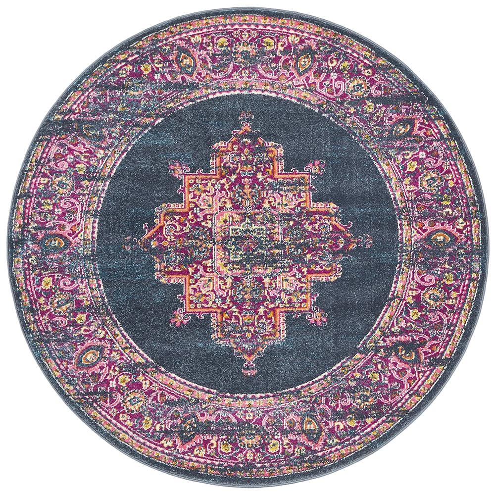 Rug Culture Rugs Babylon 211 Navy  Round Rug