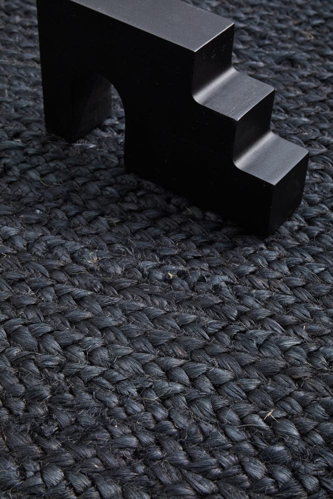 RUG CULTURE Rugs Bondi Black Oval Rug