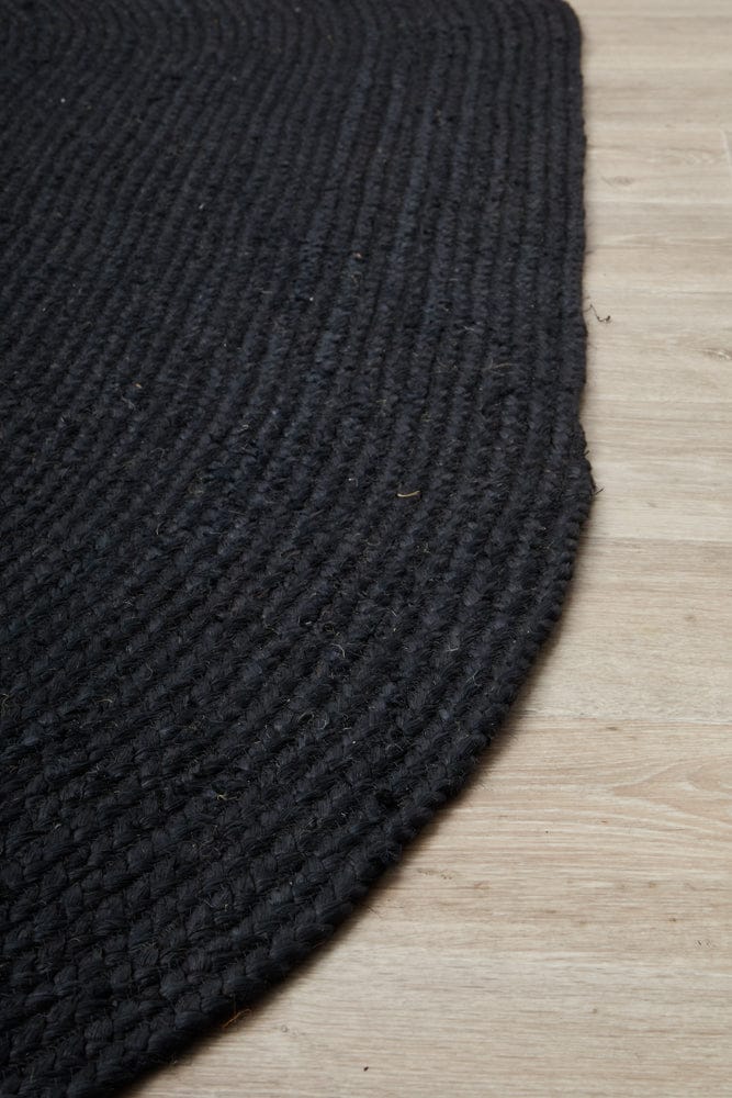 RUG CULTURE Rugs Bondi Black Oval Rug