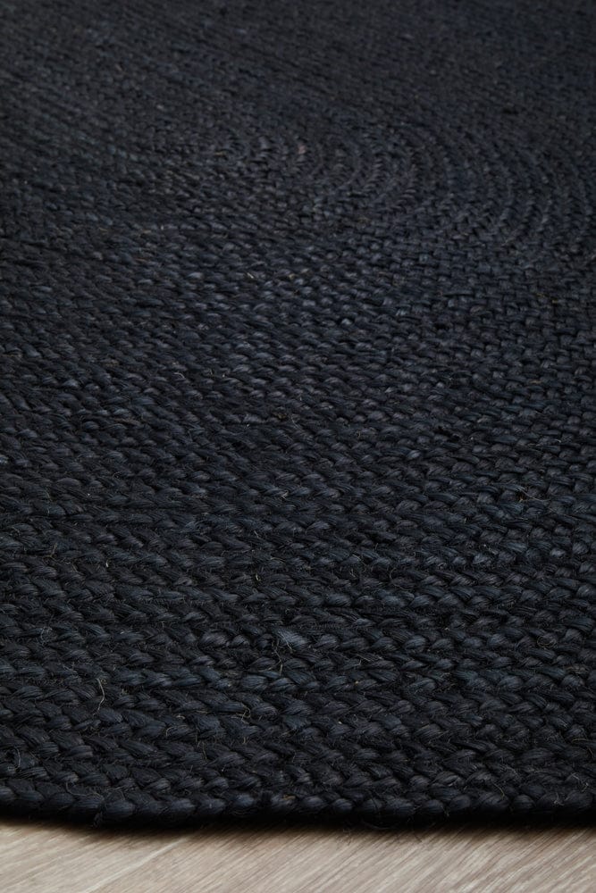 RUG CULTURE Rugs Bondi Black Oval Rug
