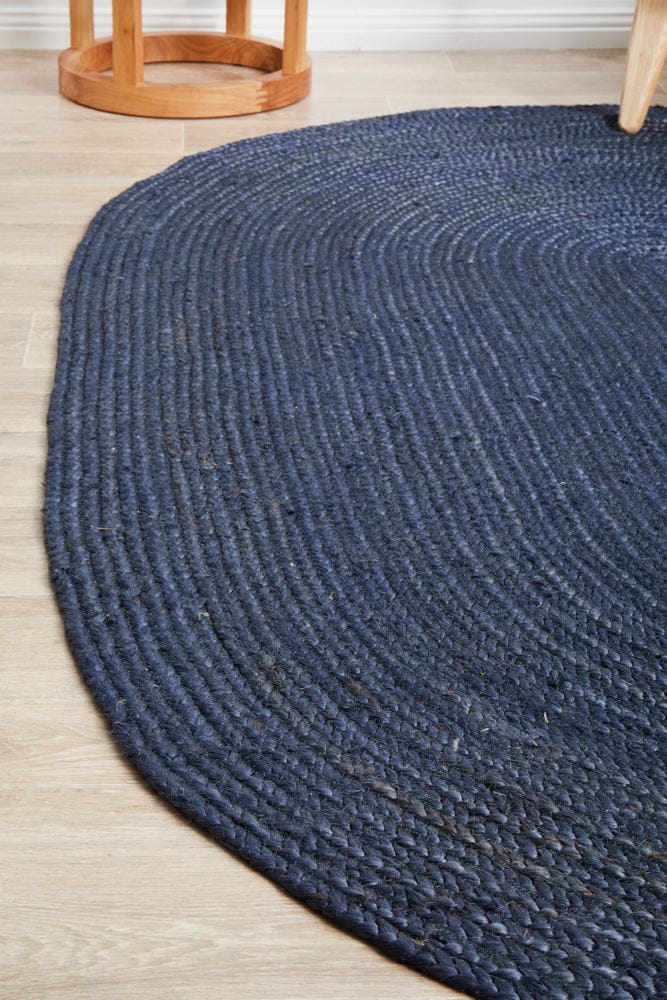 RUG CULTURE Rugs Bondi Navy Oval Rug
