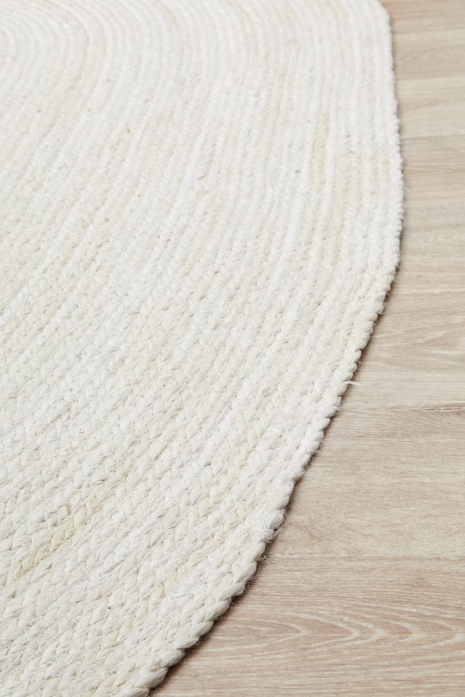 RUG CULTURE Rugs Bondi White Oval Rug