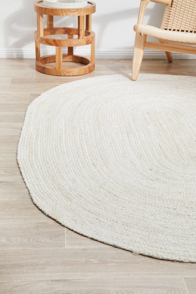 RUG CULTURE Rugs Bondi White Oval Rug