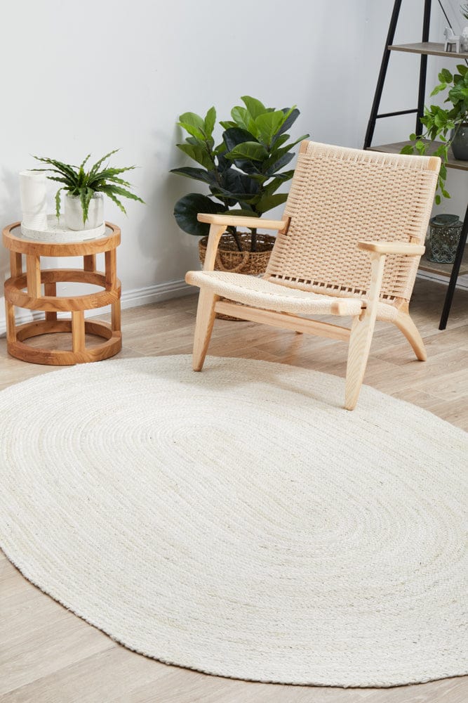 RUG CULTURE Rugs Bondi White Oval Rug