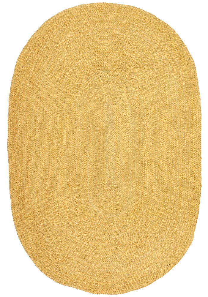 RUG CULTURE Rugs Bondi Yellow Oval Rug