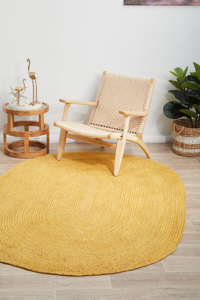 RUG CULTURE Rugs Bondi Yellow Oval Rug