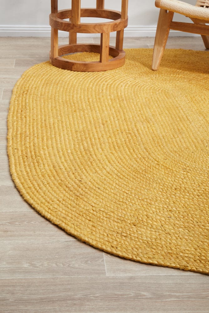 RUG CULTURE Rugs Bondi Yellow Oval Rug