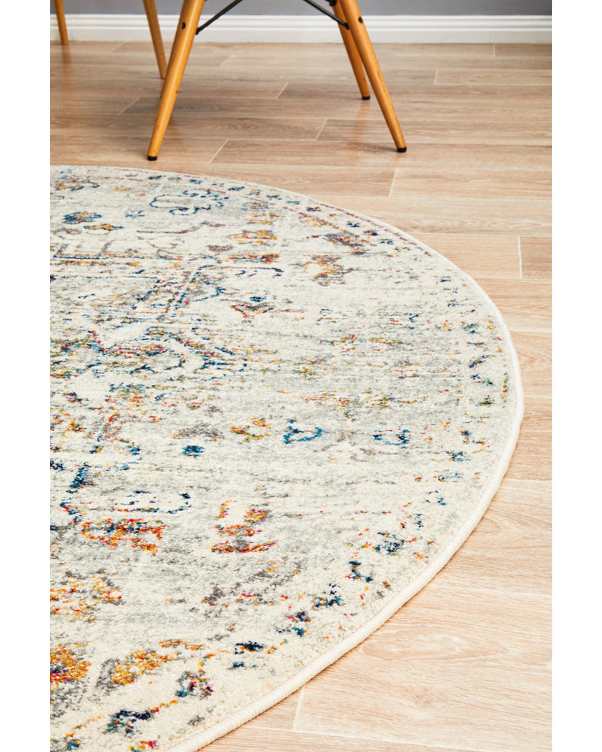Rug Culture Rugs Century 911 Silver Round Rug