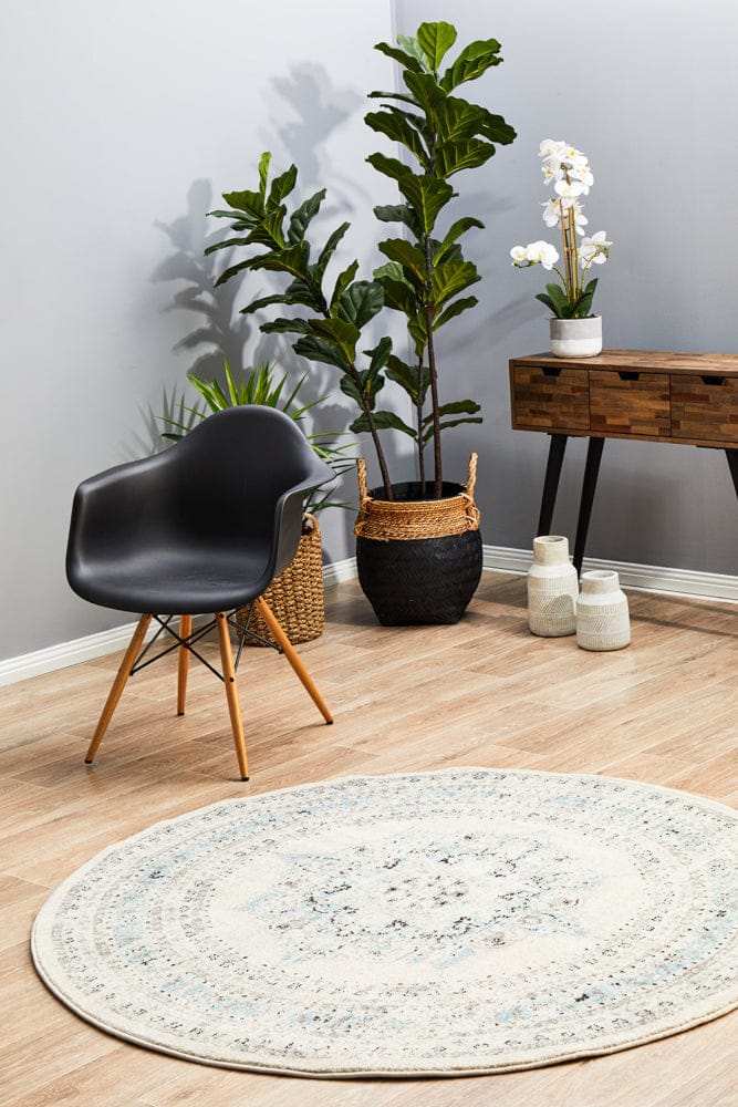 Rug Culture Rugs Century 922 White Round Rug