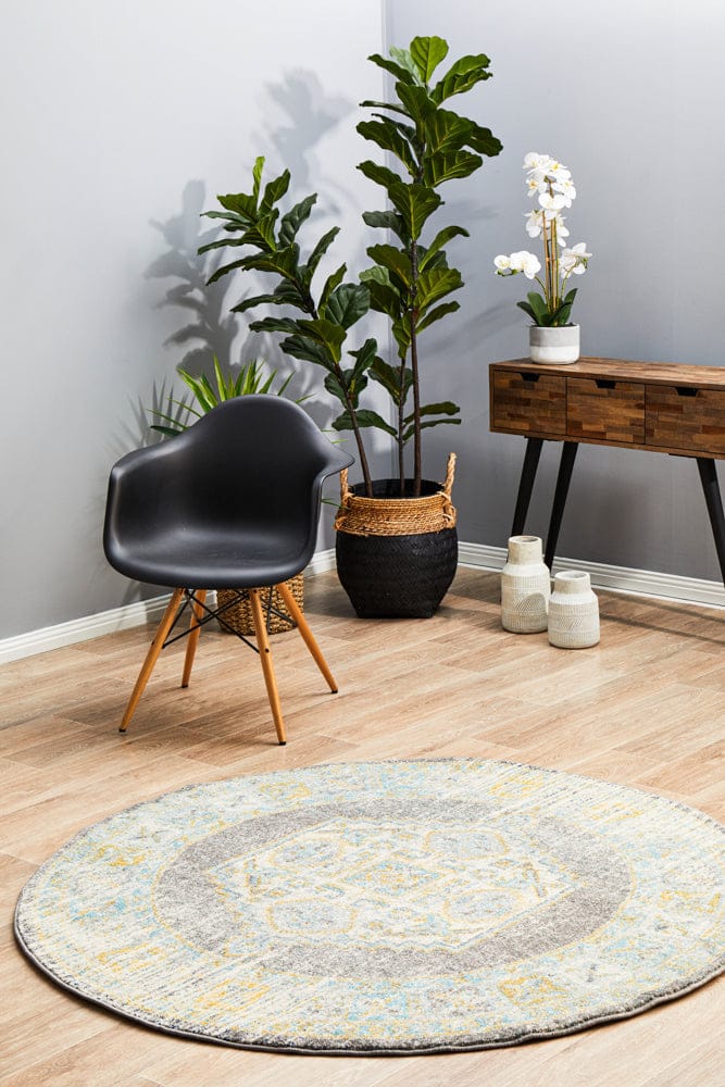 Rug Culture Rugs Century 944 Grey Round Rug