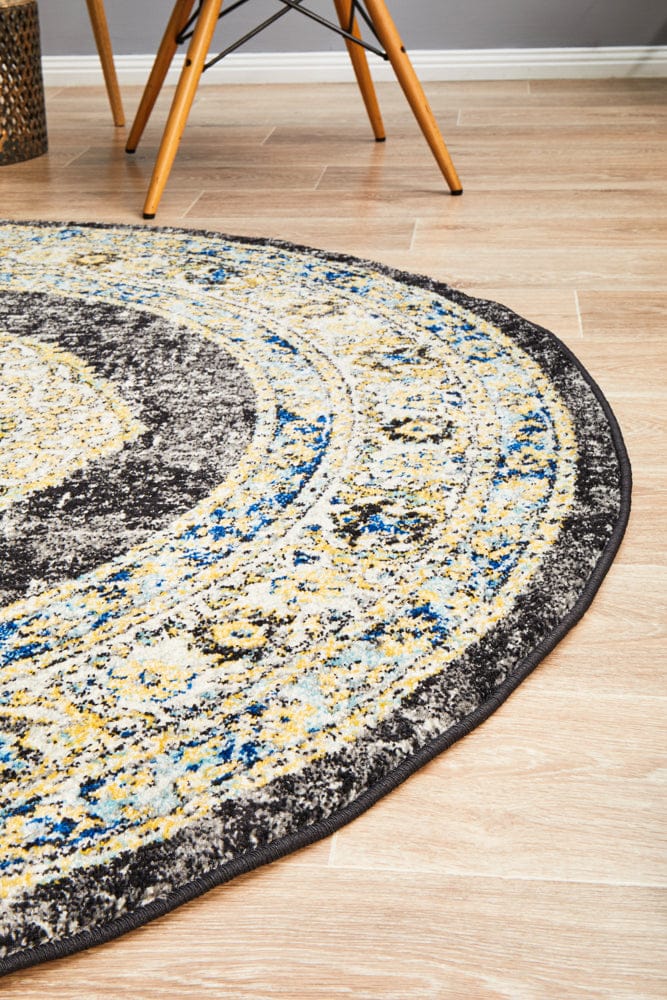Rug Culture Rugs Century 955 Charcoal Round Rug