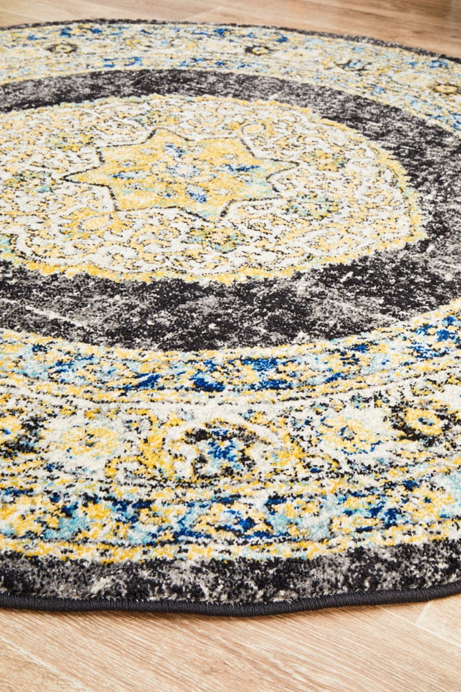 Rug Culture Rugs Century 955 Charcoal Round Rug
