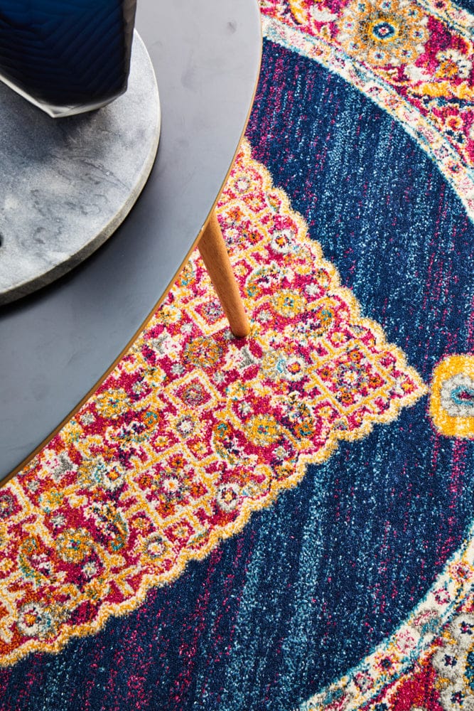 Rug Culture Rugs Century 966 Royal Blue Round Rug