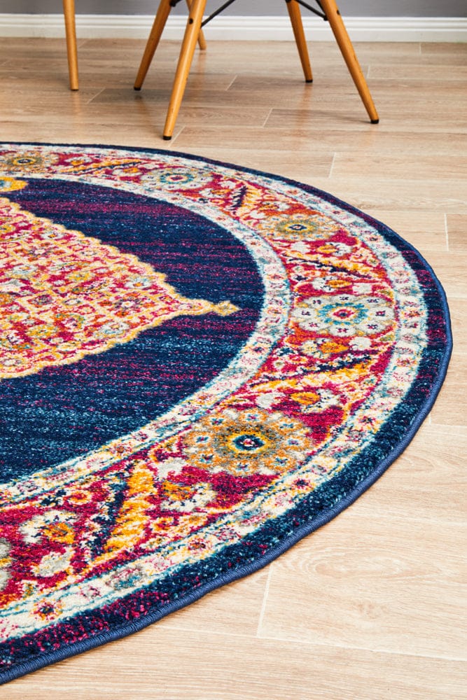 Rug Culture Rugs Century 966 Royal Blue Round Rug