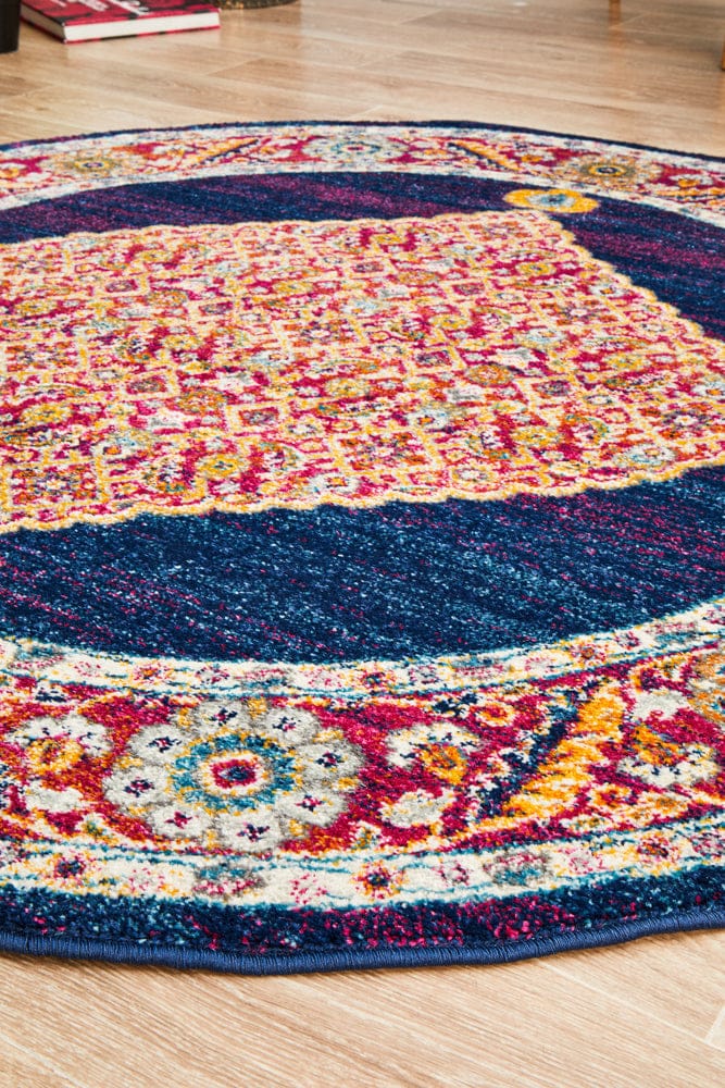 Rug Culture Rugs Century 966 Royal Blue Round Rug