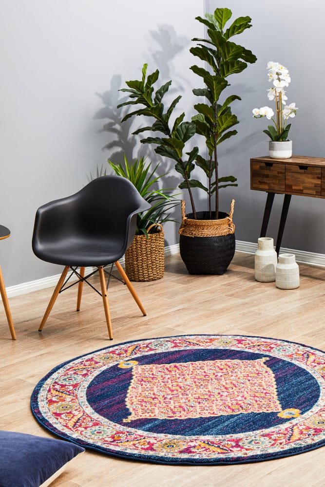 Rug Culture Rugs Century 966 Royal Blue Round Rug