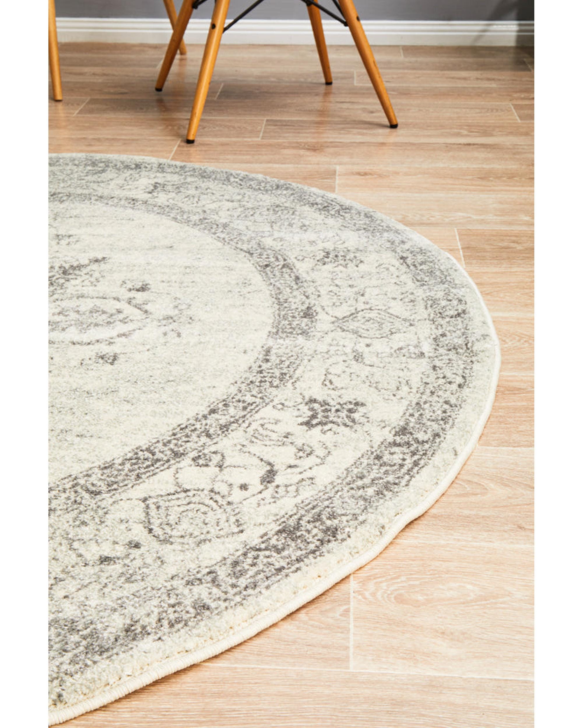 Rug Culture Rugs Century 977 Silver Round Rug