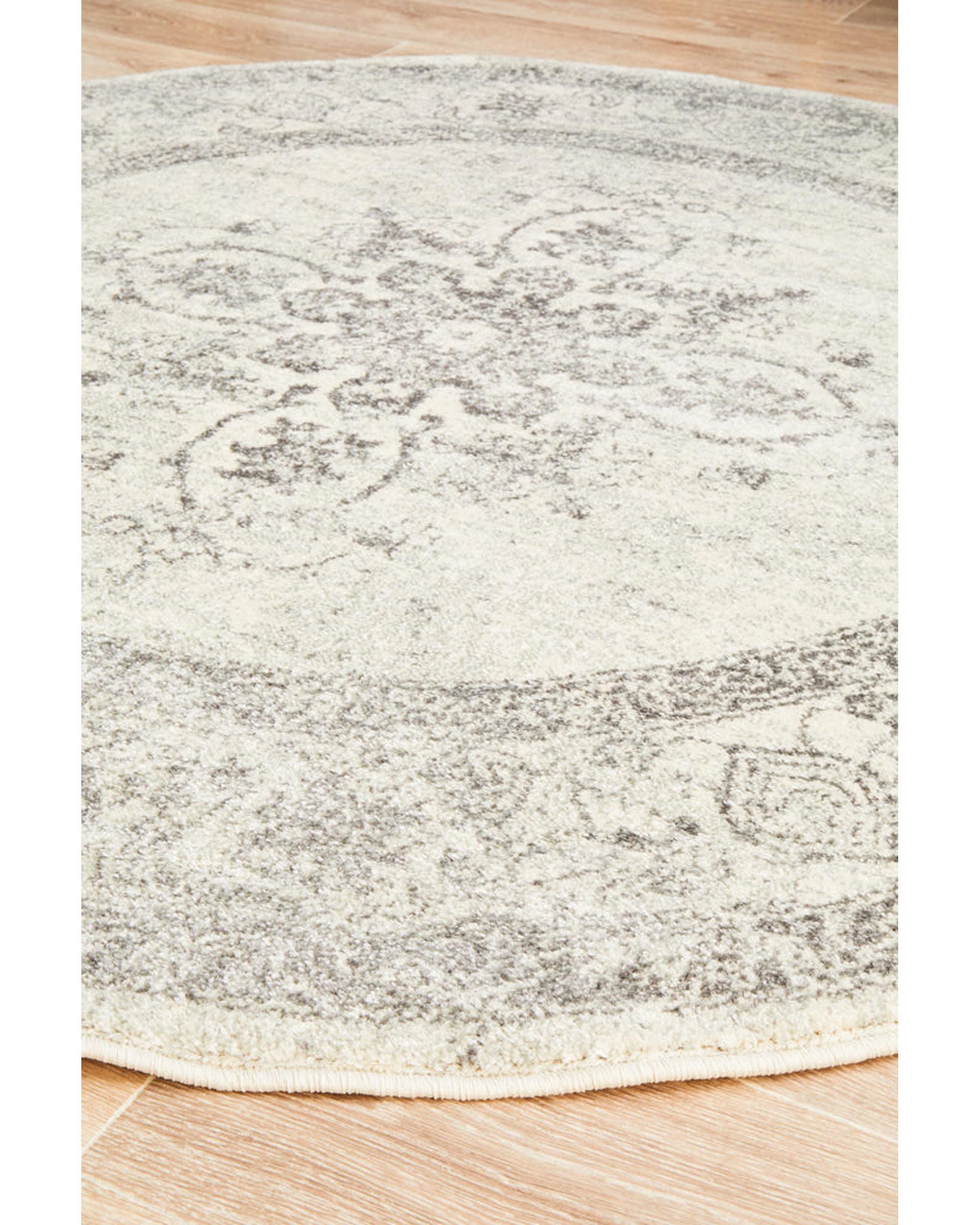 Rug Culture Rugs Century 977 Silver Round Rug