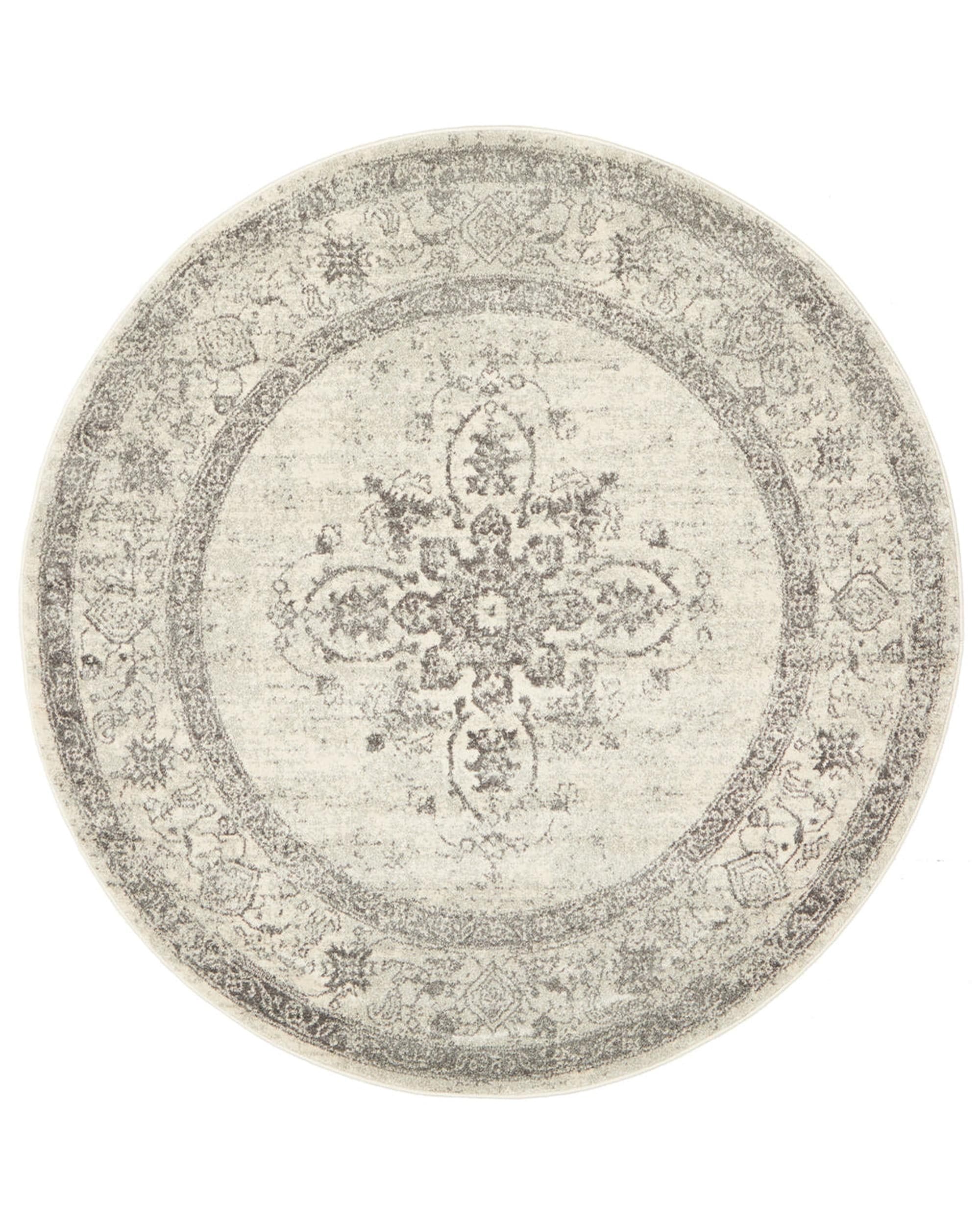 Rug Culture Rugs Century 977 Silver Round Rug