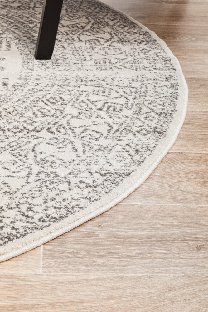 RUG CULTURE Rugs Chrome Addison Silver Round Rug