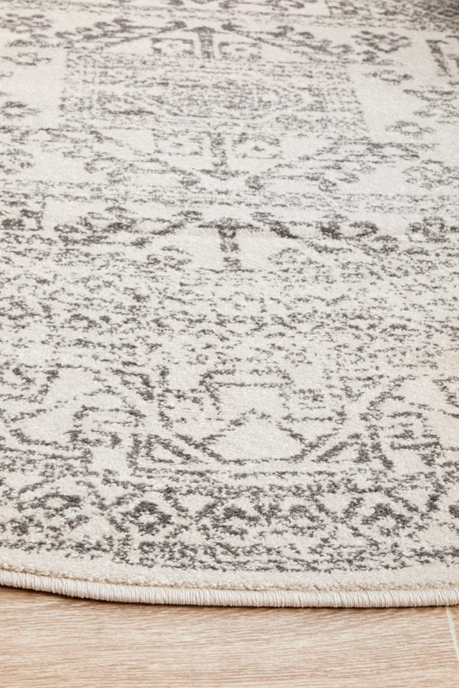 RUG CULTURE Rugs Chrome Addison Silver Round Rug