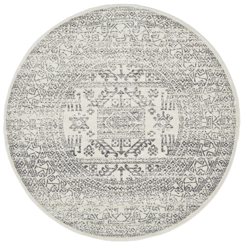 RUG CULTURE Rugs Chrome Addison Silver Round Rug