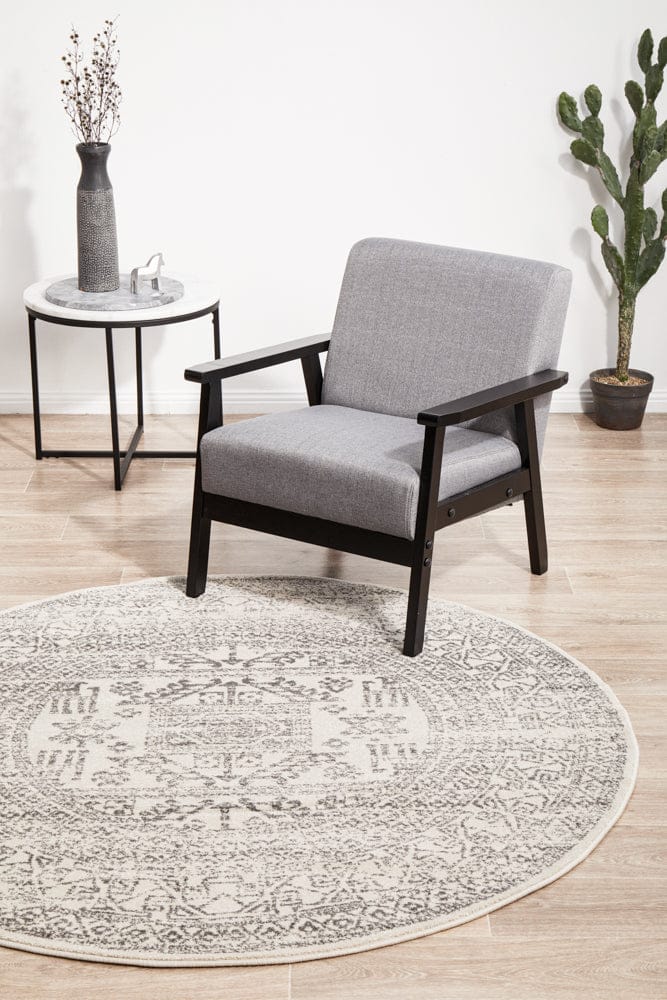 RUG CULTURE Rugs Chrome Addison Silver Round Rug