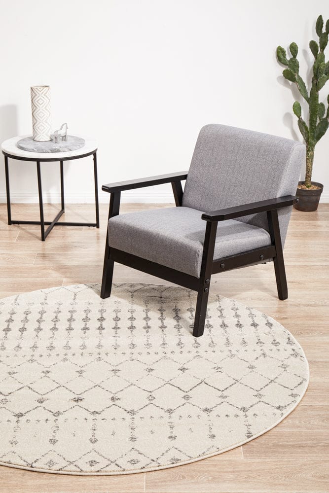 RUG CULTURE Rugs Chrome Elsa Silver Round Rug