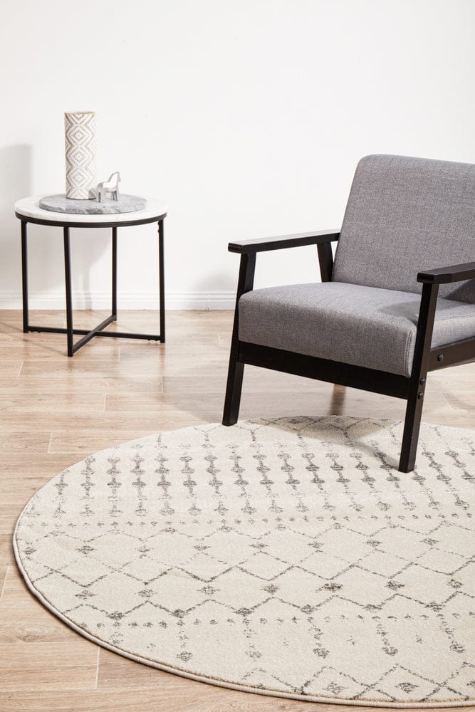 RUG CULTURE Rugs Chrome Elsa Silver Round Rug