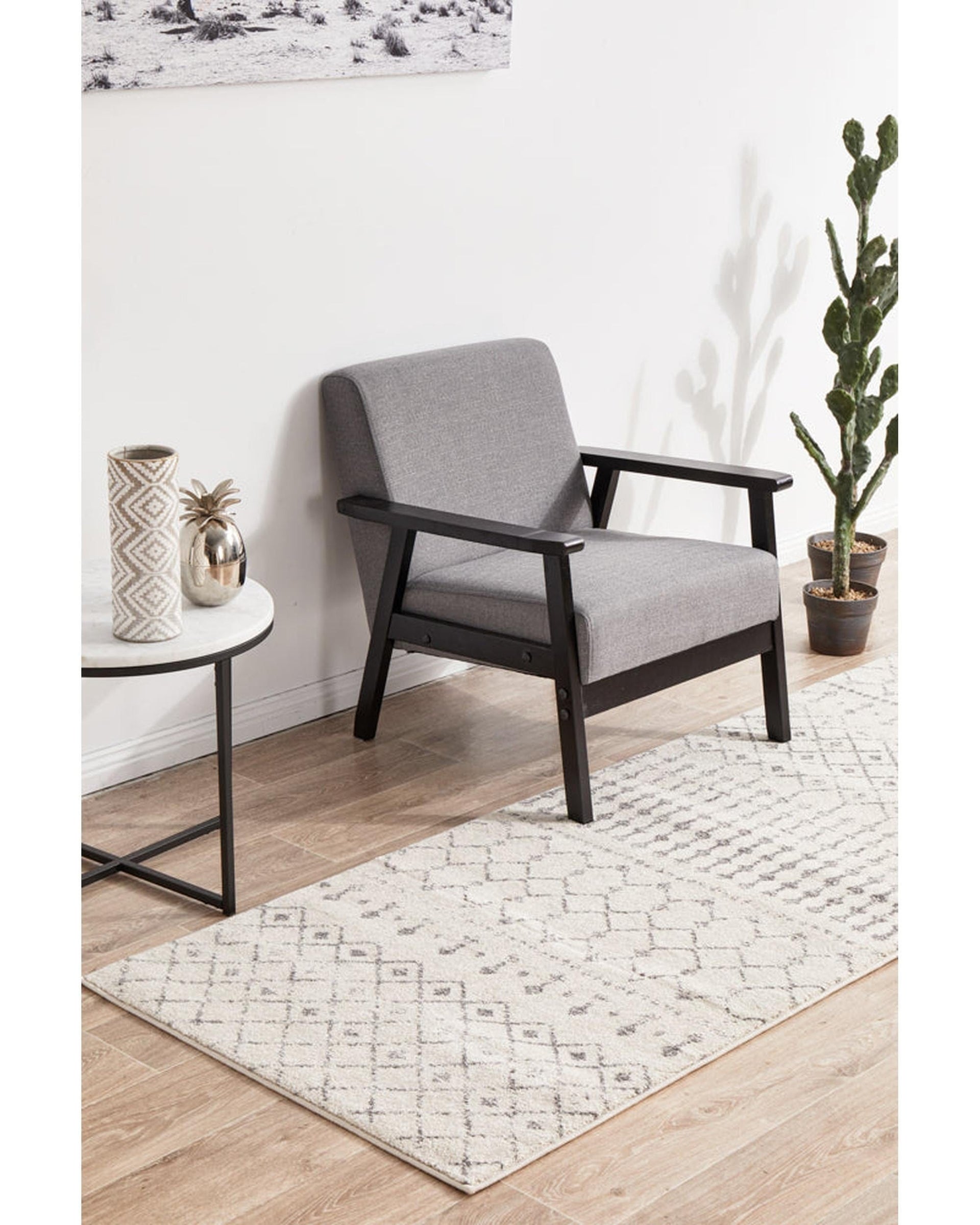 RUG CULTURE Rugs Chrome Elsa Silver Runner Rug