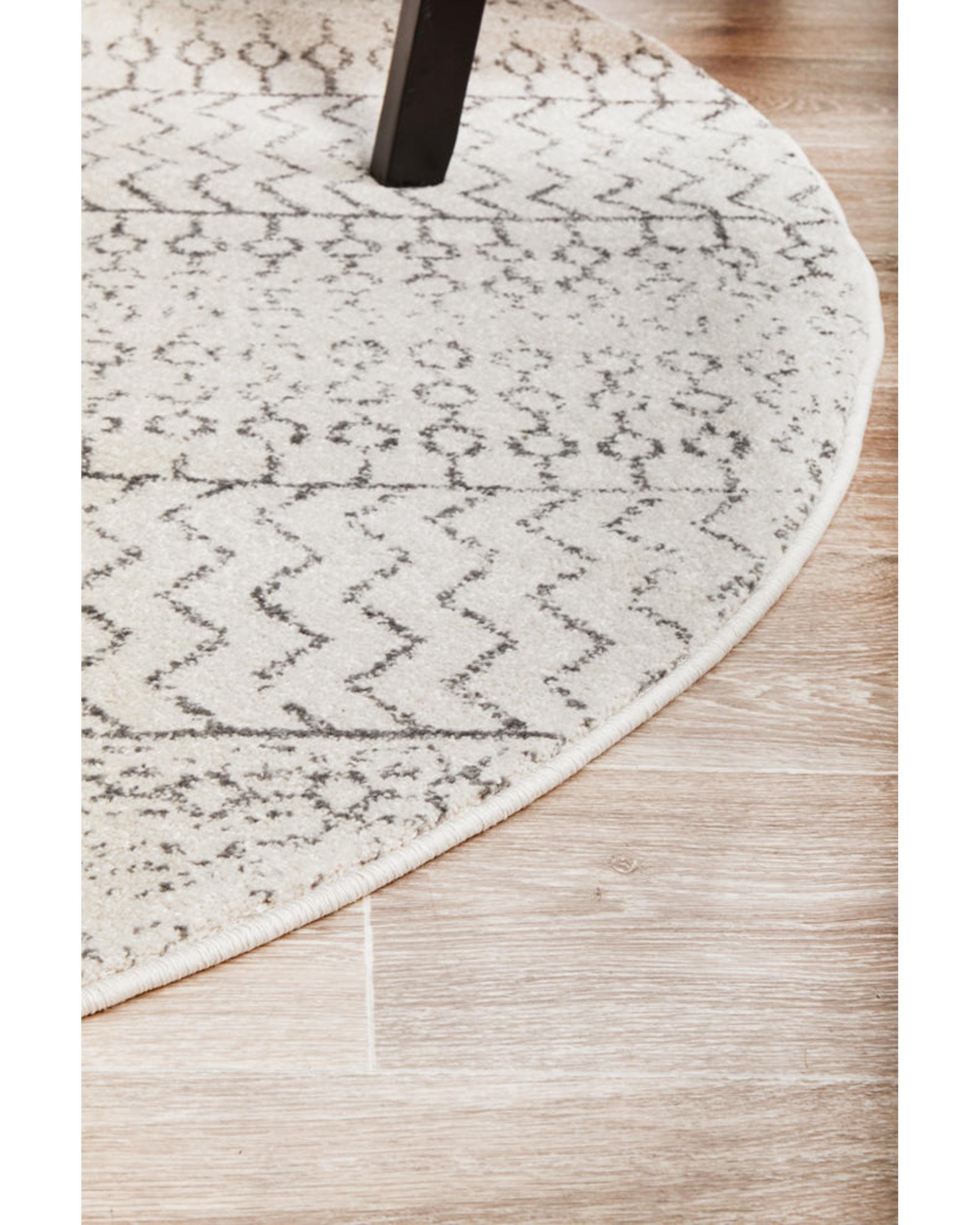 RUG CULTURE Rugs Chrome Harper Silver Round Rug