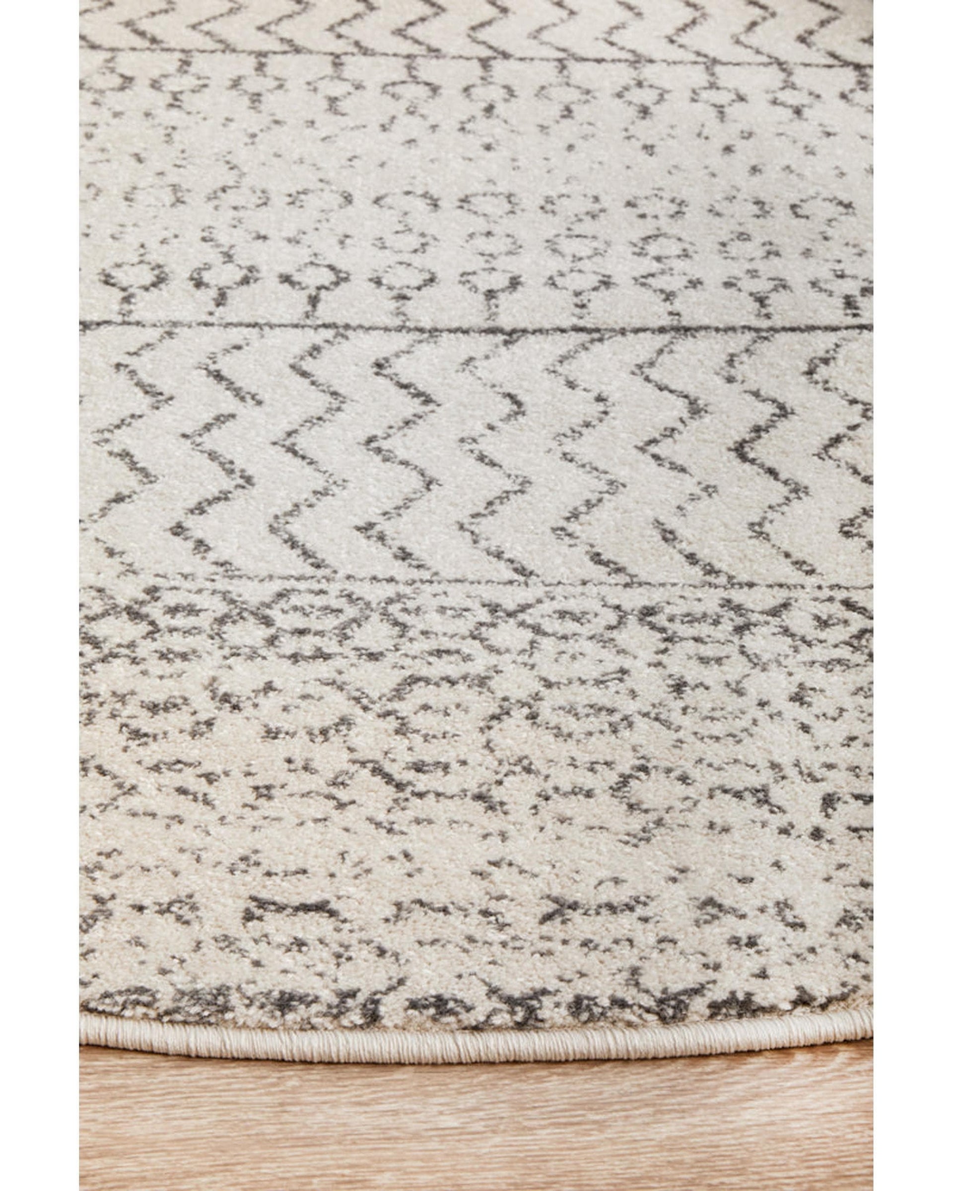 RUG CULTURE Rugs Chrome Harper Silver Round Rug