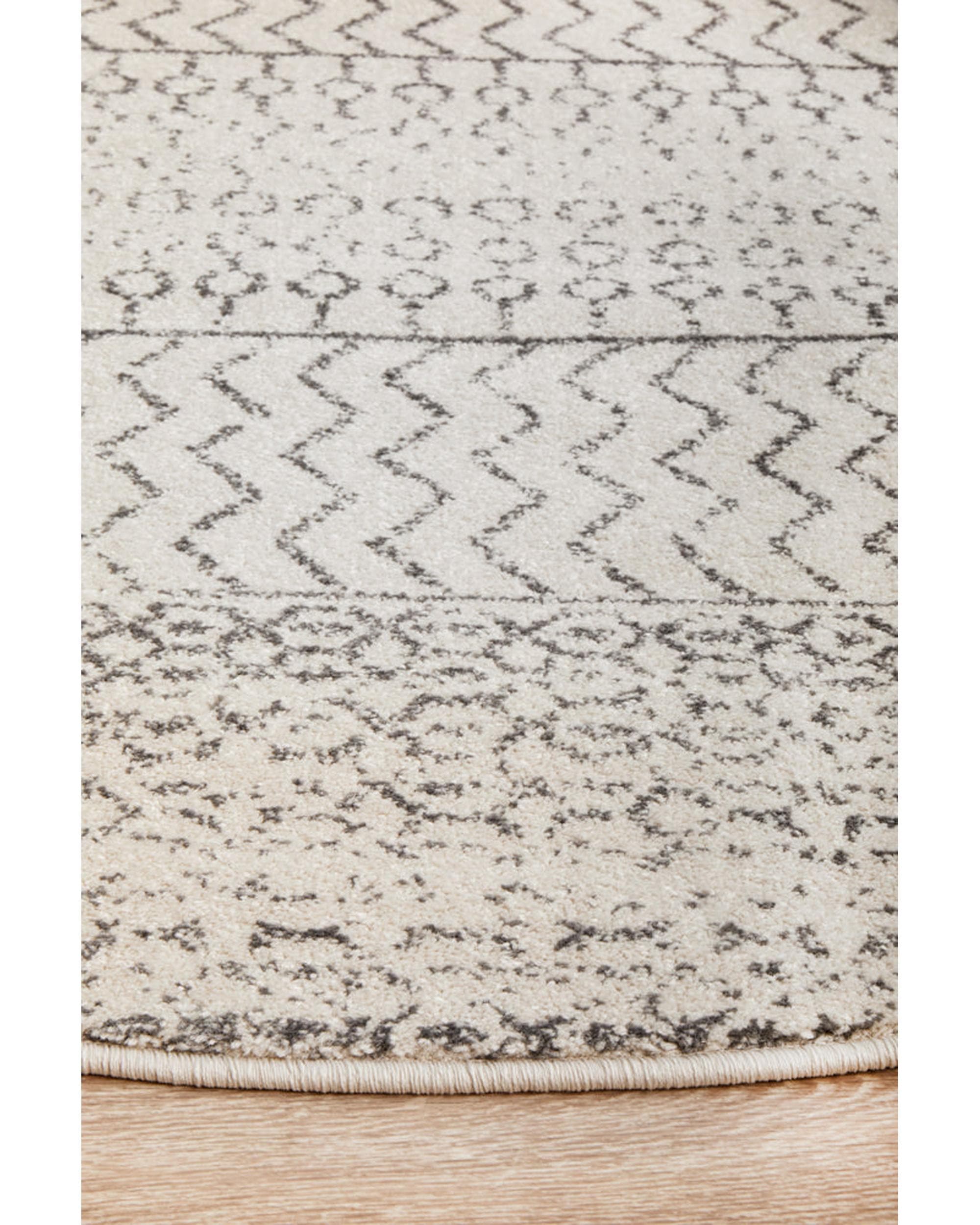 RUG CULTURE Rugs Chrome Harper Silver Round Rug