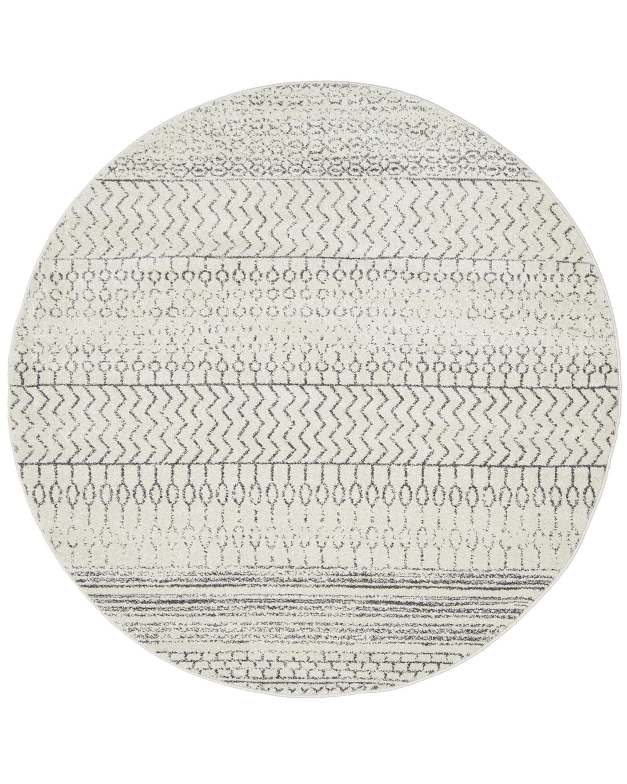 RUG CULTURE Rugs Chrome Harper Silver Round Rug