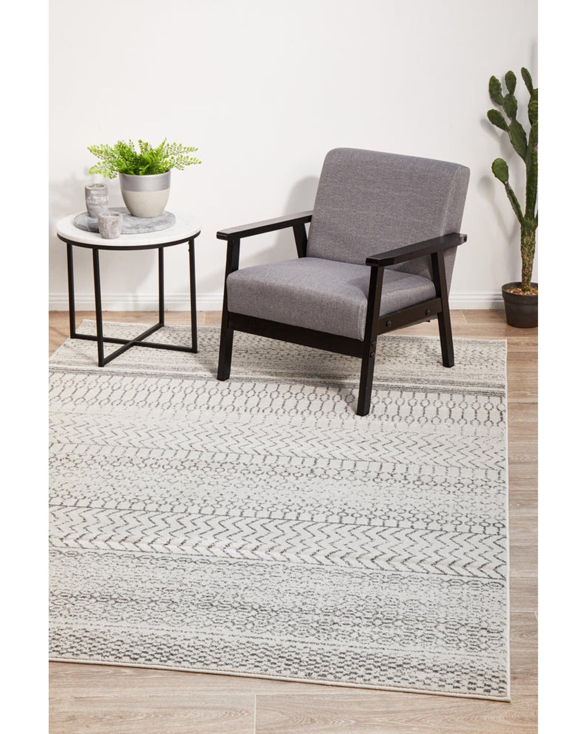 RUG CULTURE Rugs Chrome Harper Silver Rug