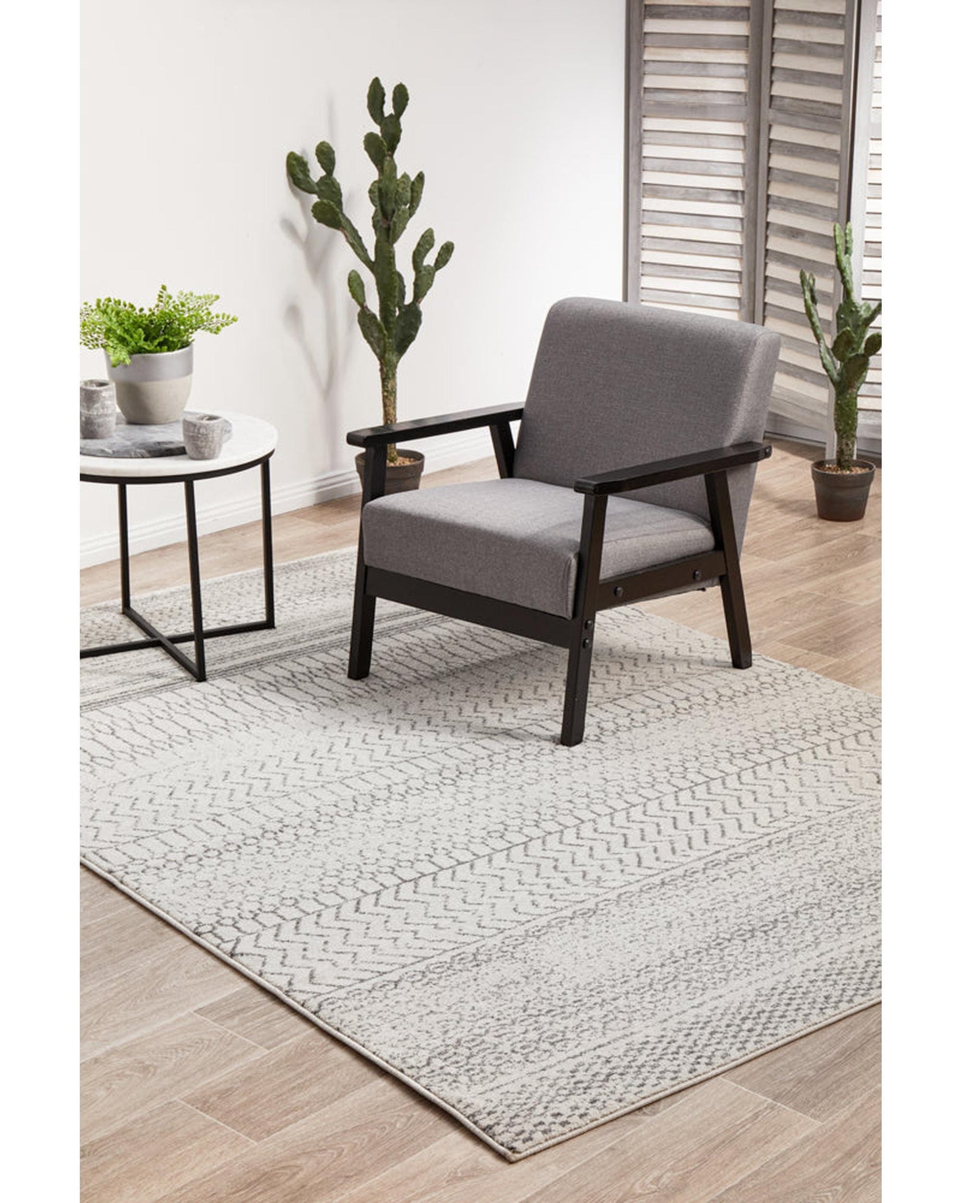 RUG CULTURE Rugs Chrome Harper Silver Rug