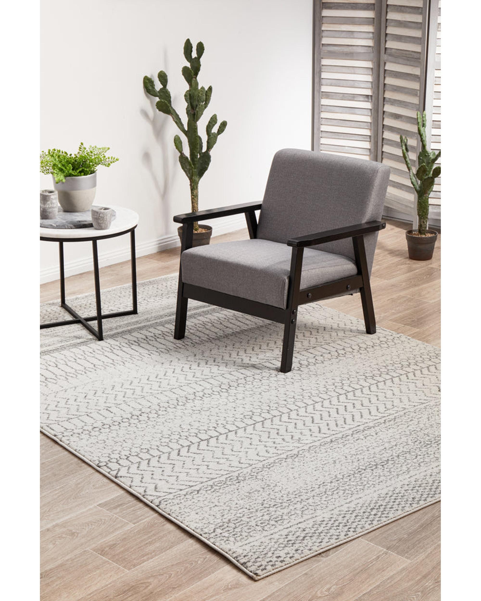 RUG CULTURE Rugs Chrome Harper Silver Rug