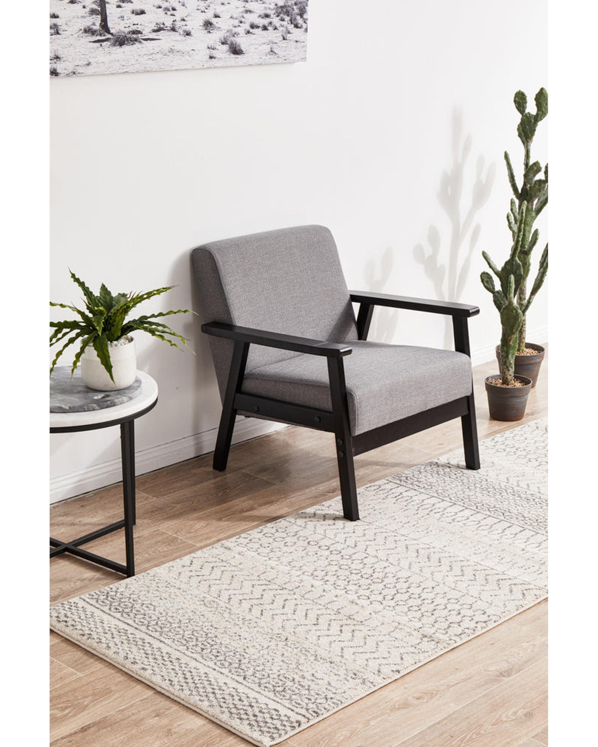 RUG CULTURE Rugs Chrome Harper Silver Runner Rug