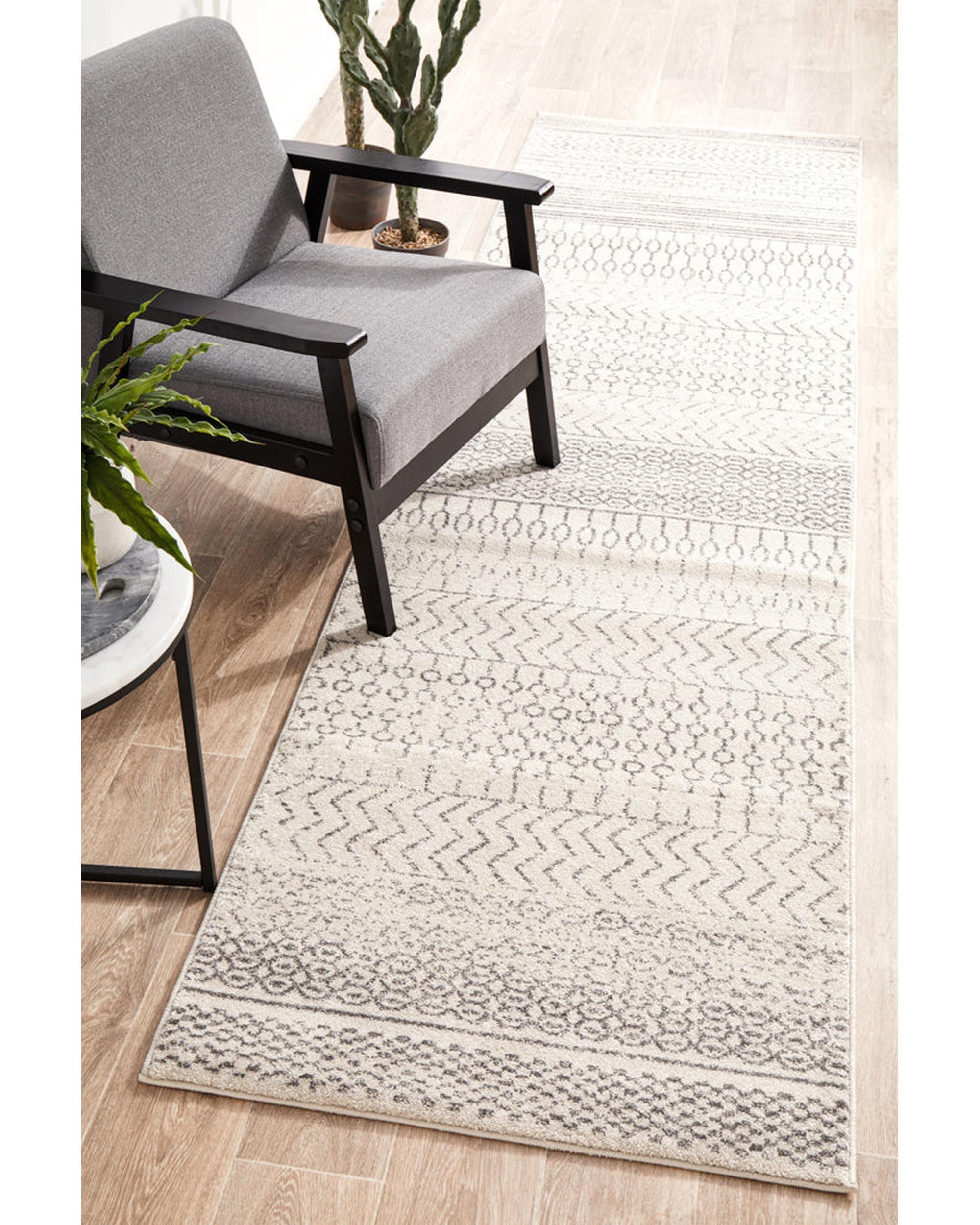 RUG CULTURE Rugs Chrome Harper Silver Runner Rug