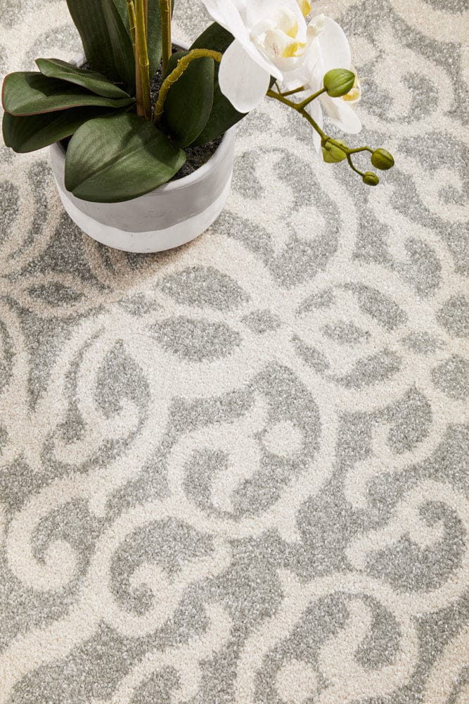 RUG CULTURE Rugs Chrome Lydia Silver Round Rug