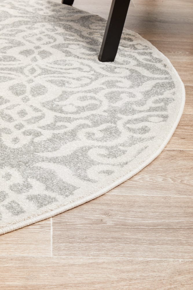 RUG CULTURE Rugs Chrome Lydia Silver Round Rug
