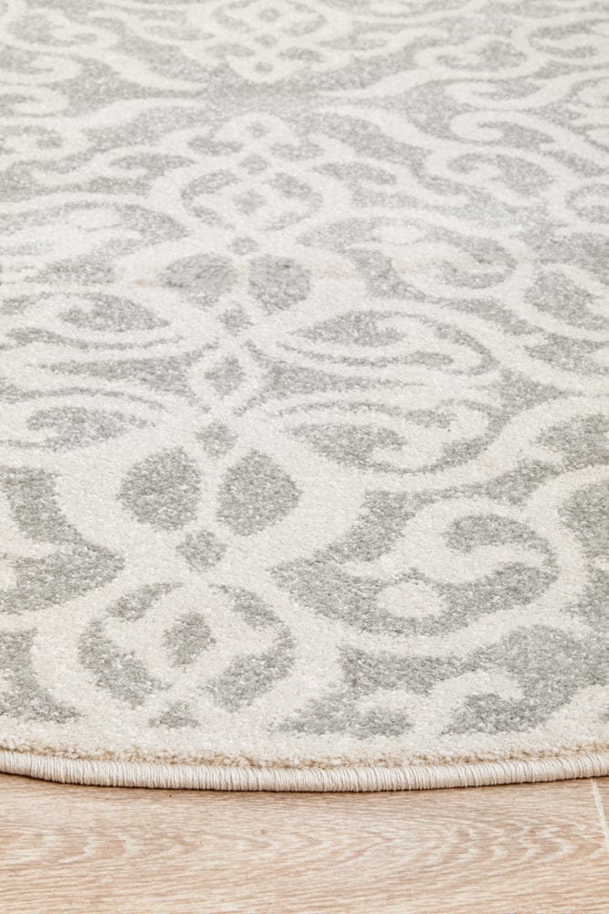 RUG CULTURE Rugs Chrome Lydia Silver Round Rug