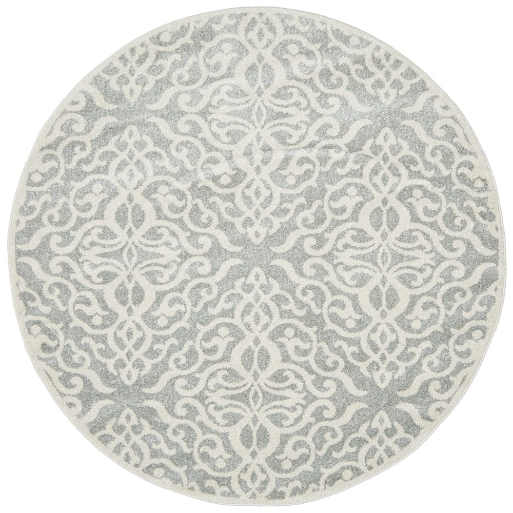 RUG CULTURE Rugs Chrome Lydia Silver Round Rug