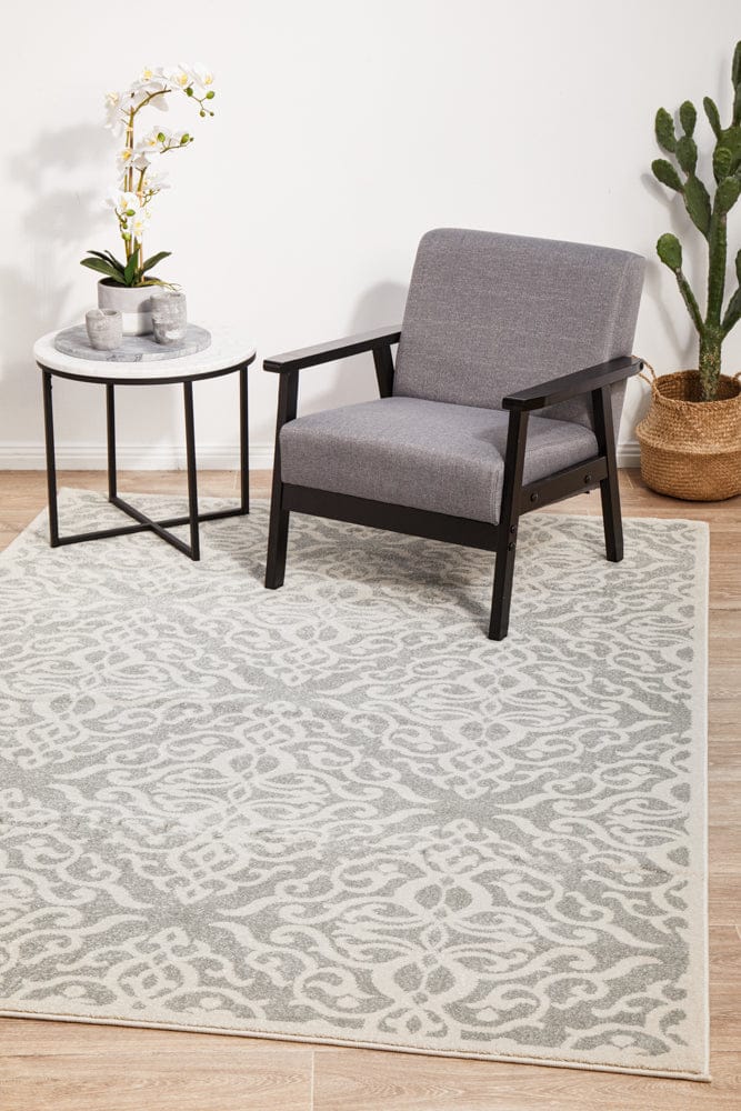 RUG CULTURE Rugs Chrome Lydia Silver Rug